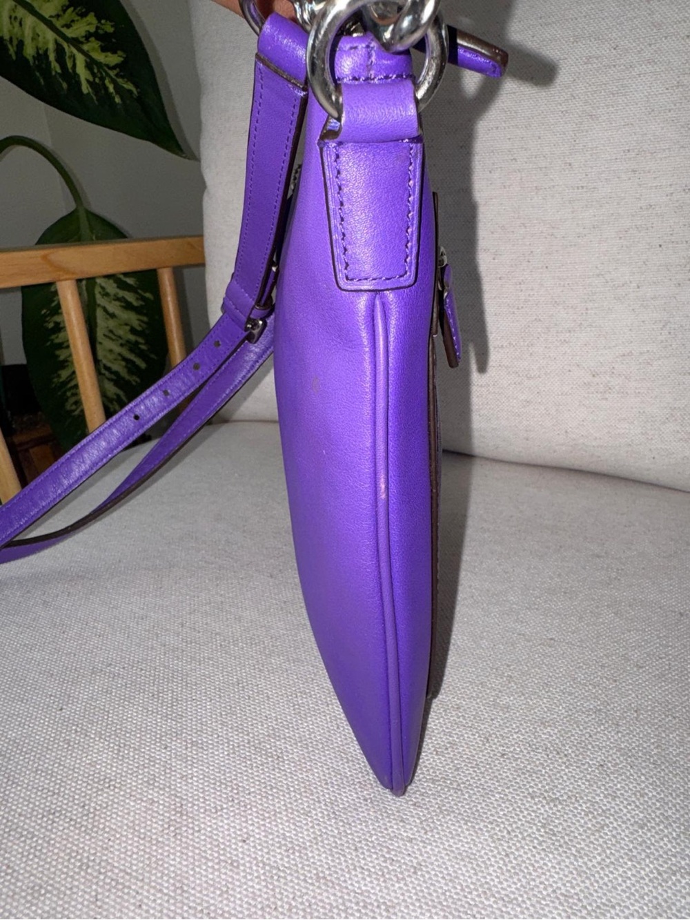 Coach Legacy Swingpack Purple Leather Crossbody Sling Bag Shoulder Purse - Picture 6 of 12